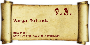 Vanya Melinda névjegykártya